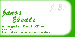 janos ebedli business card